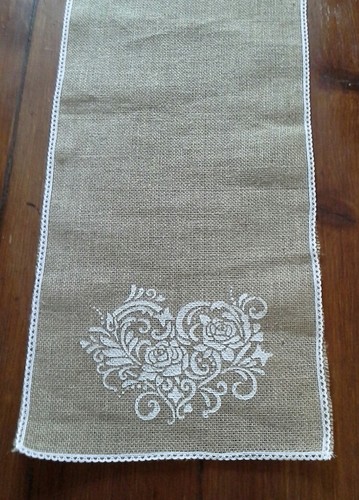 Chemin table jute et - table,